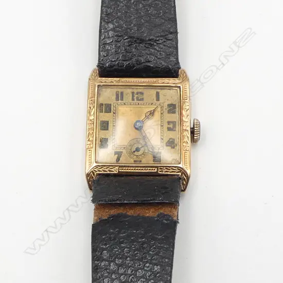 14CT 1940s GENTS WRIST WATCH, SWISS MAKE