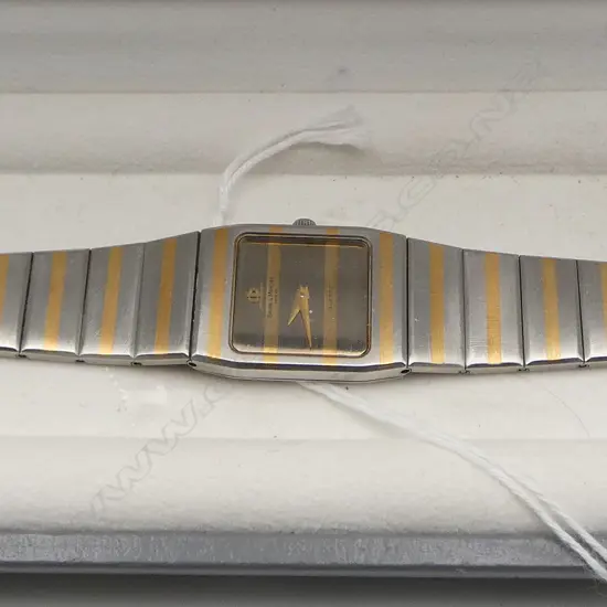 VINTAGE BOXED BAUME & MERCIER ZEBRA WOMEN'S WATCH, 18ct GOLD (PROBABLY) & STEEL, QUARTZ, REF: 1830 / 5820.038