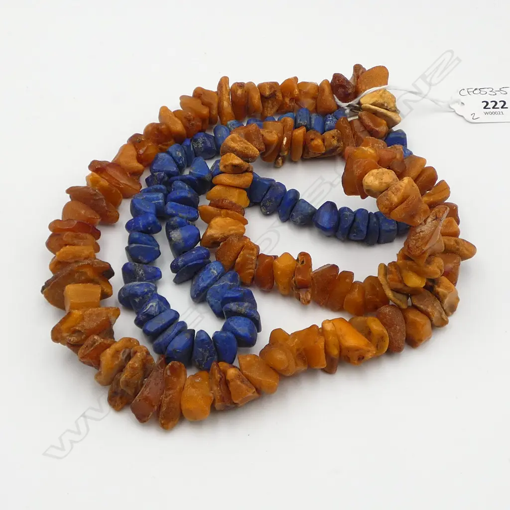 AMBER & LAPIS NECKLACES Image 1++