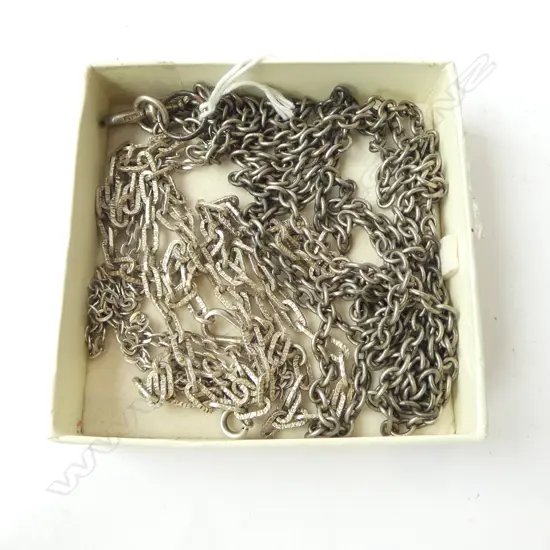 3 SILVER NECKLACES, 75gms