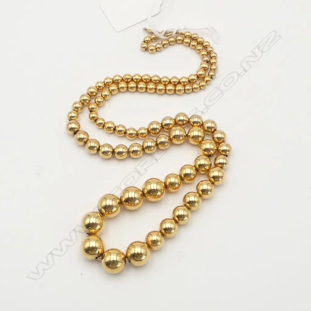 GOLD PLATED GRADUATED BEAD NECKLACE Image 1++