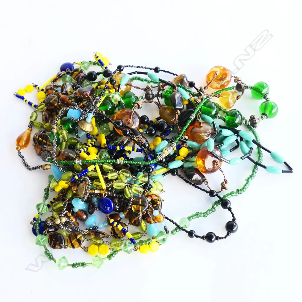 ASST. LONG GLASS BEAD NECKLACES Image 1++