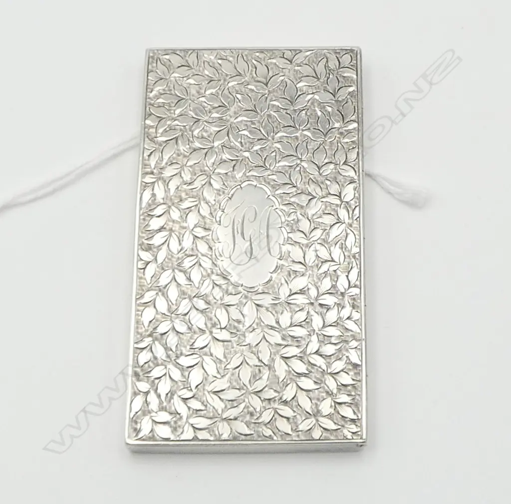 EDWARDIAN STG SILVER DOUBLE STAMP CASE, GILT LINED, B'HAM 1908 40x80mm, 64gms Image 1++