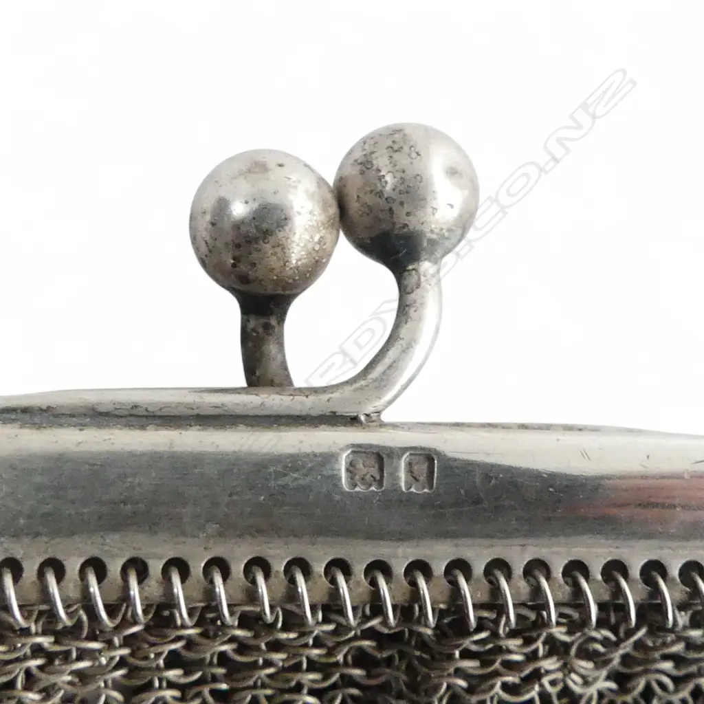 SILVER MESH PURSE some faults London 1919 220gms Image 1++
