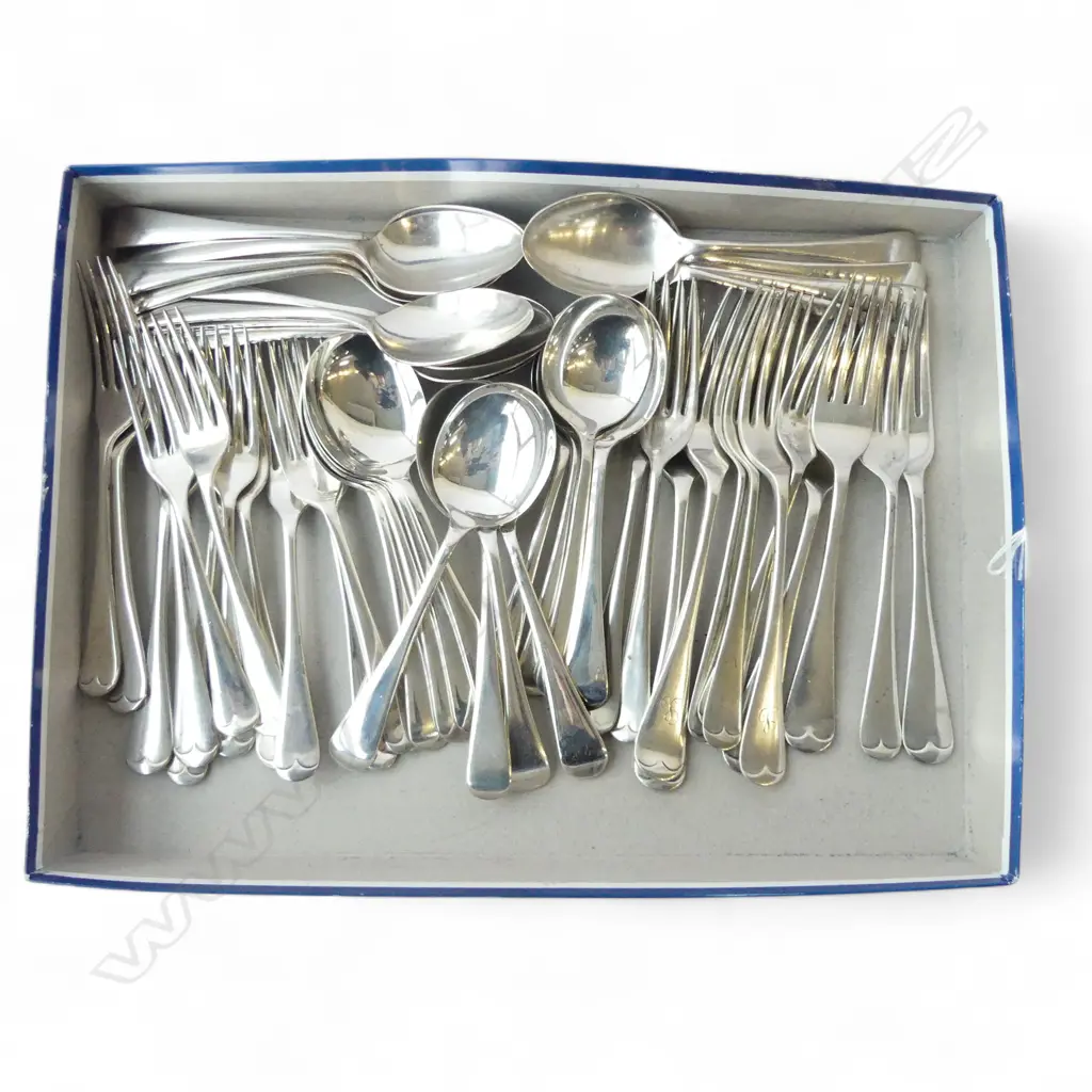 48PCS ‘OLD ENGLISH’ SILVER PLATED CUTLERY 12 DINNER & 12 LUNCH FORKS, 12 SOUPS, 12 DESSERT SPOONS Image 1++