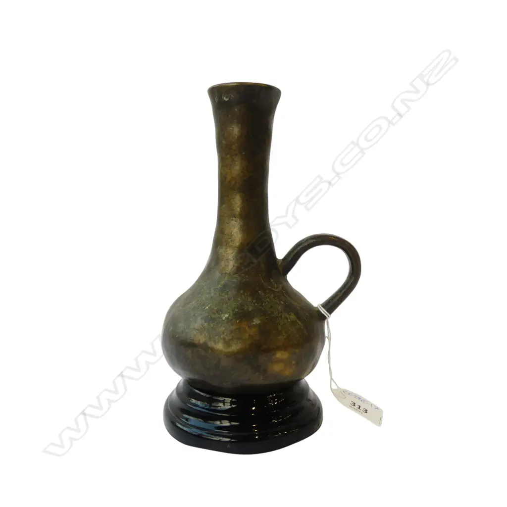 BRONZE VASE ON WOODEN STAND H.190mm Image 1++