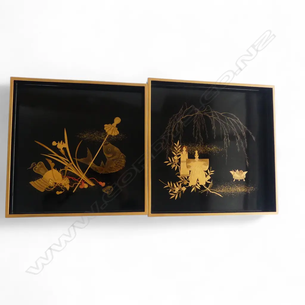 JAPANESE MAKI-E LACQUER CONTAINER by Kinjo Masatake 金城雅岳 270x270mm, BOXED Image 1++