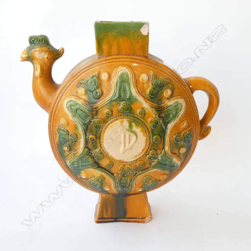 CHINESE TANG STYLE POTTERY PHEONIX VASE H.350mm some damage Image 1++