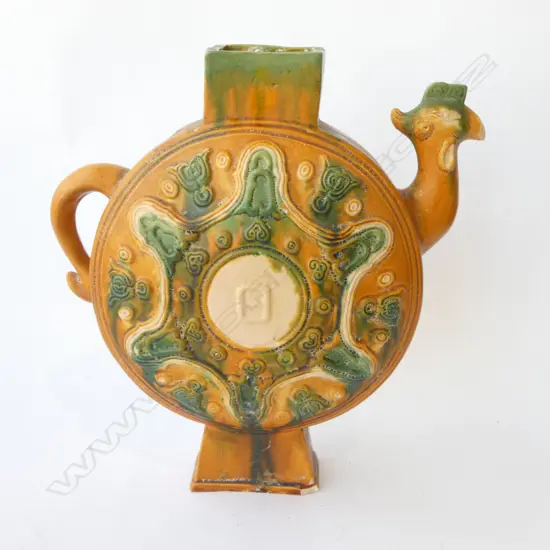 CHINESE TANG STYLE POTTERY PHEONIX VASE H.350mm some damage