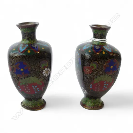PR quality OLD CHINESE CLOISONNE SMALL VASES some faults H.93mm