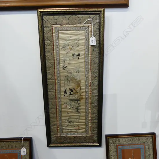 ORIENTAL FRAMED EMBROIDERY 615x235mm AF