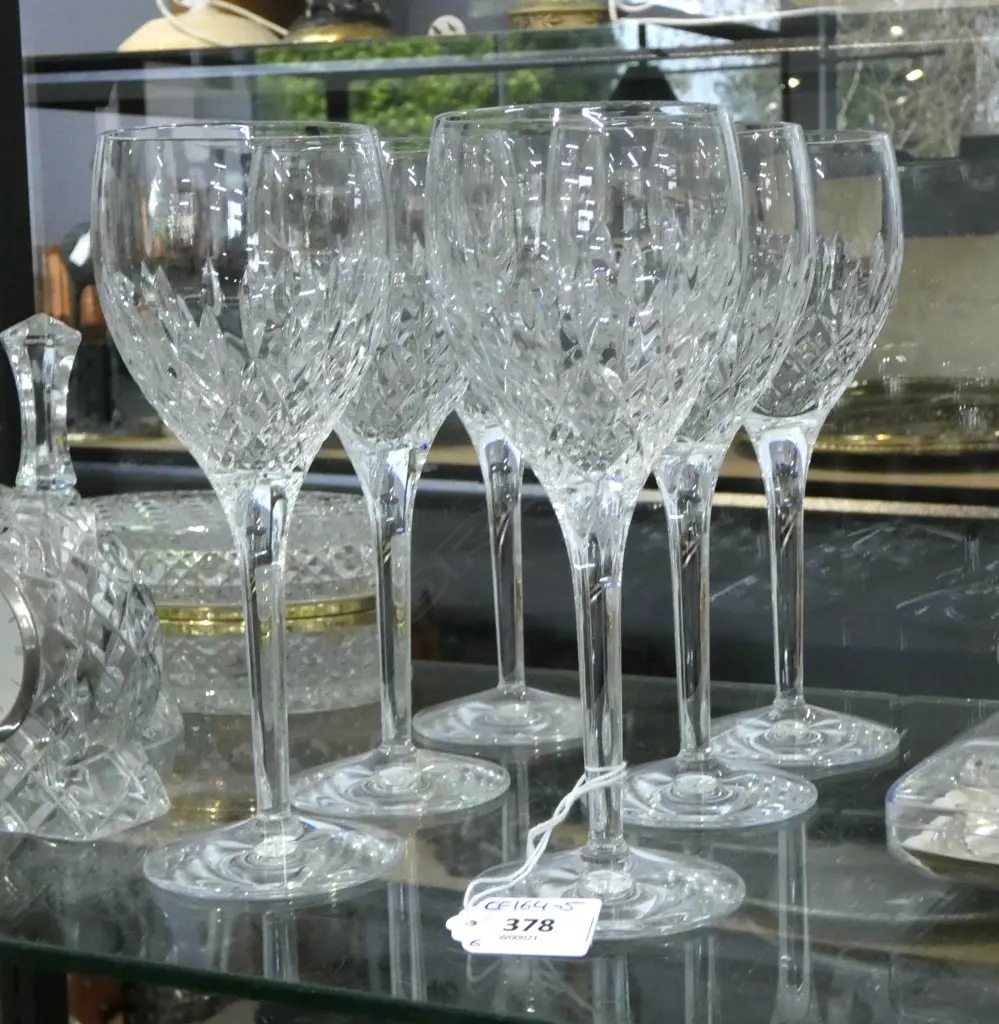 6 STUART CRYSTAL WINE GLASSES  Image 1++