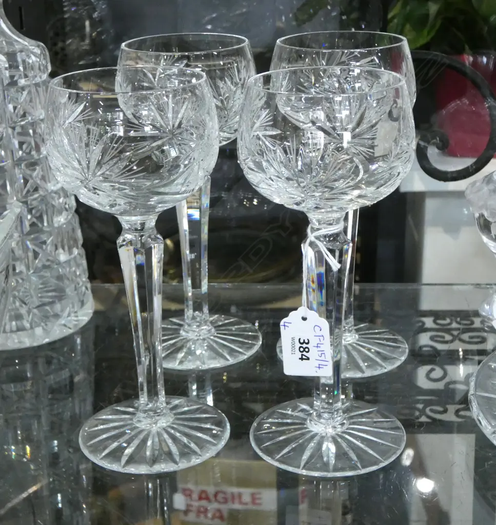 4 CRYSTAL HOCK GLASSES H.185mm Image 1++
