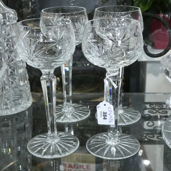 4 CRYSTAL HOCK GLASSES H.185mm