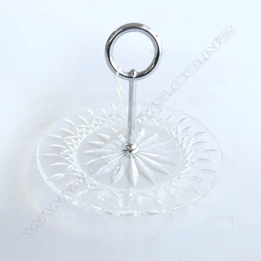 WATERFORD CRYSTAL CIRCULAR CAKE STAND with s/plate handle Dia.200mm Image 1++