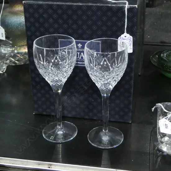 EIGHT BOXED STUART CUT CRYSTAL GLASSES