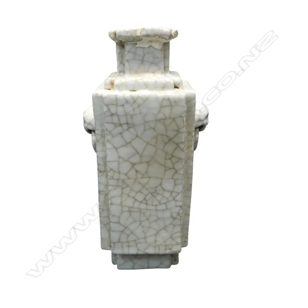 CHINESE CRACKLE GLAZE VASE H.240mm rim repaired Image 1++
