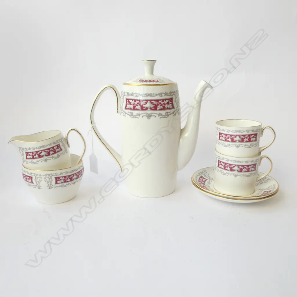 SHELLEY CHINA 2 PERSON SET COFFEE POT H230MM C/SUGAR Image 1++