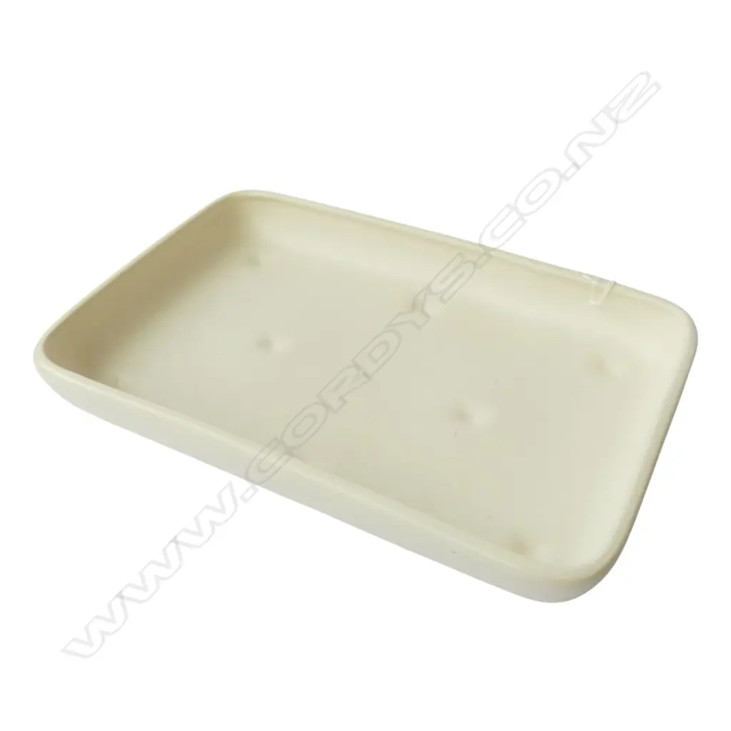 CROWN LYNN WHITE IKEBANA TRAY sitting on 8 sml feet #528. Crown Lynn & Tiki stamp to base, L.310 x 200mm Image 1++