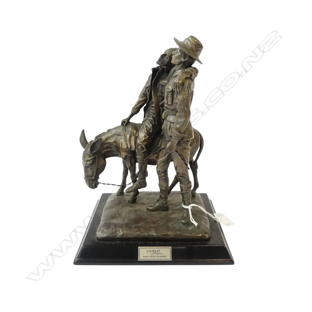 'MAN WITH DONKEY' LTD ED. #541/5000 FIGURINE by SILENT; reproduction of statue commemorating Gallipoli, H.230mm Image 1++