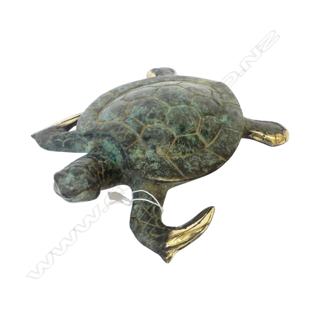 BRONZE/BRASS TURTLE ORNAMENT L.260mm Image 1++