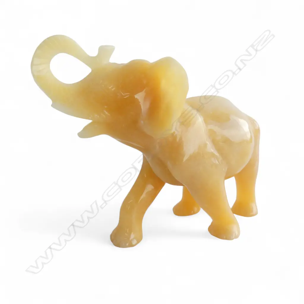 ALABASTER ELEPHANT ORNAMENT H.150mm Image 1++