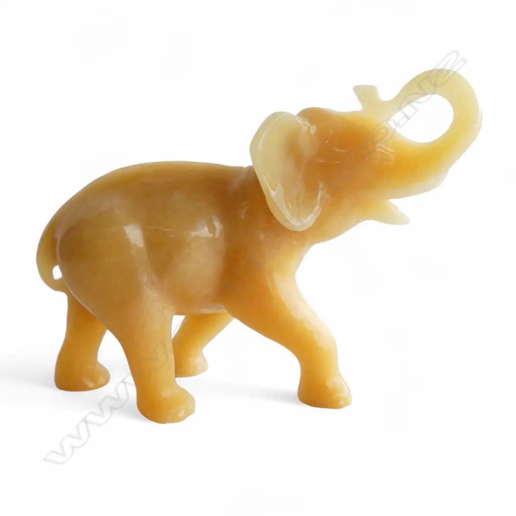 ALABASTER ELEPHANT ORNAMENT H.150mm Image 1++