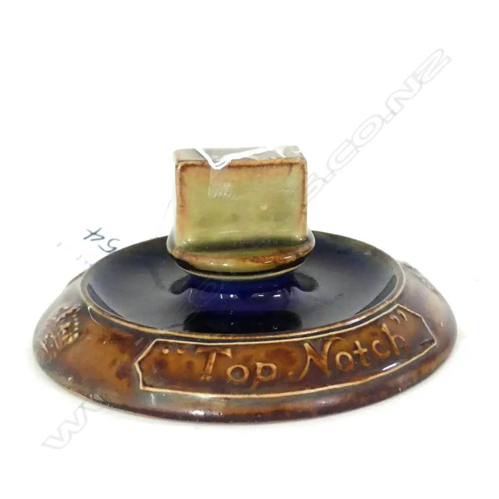 DOULTON MATCHBOX HOLDER ADVERTISING "TOP NOTCH KING GEORGE IV" WHISKY, (AF) D.120mm Image 1++