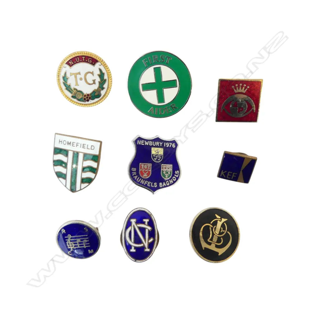ASST. VINTAGE ENAMEL BADGES; FIRST AID ETC Image 1++