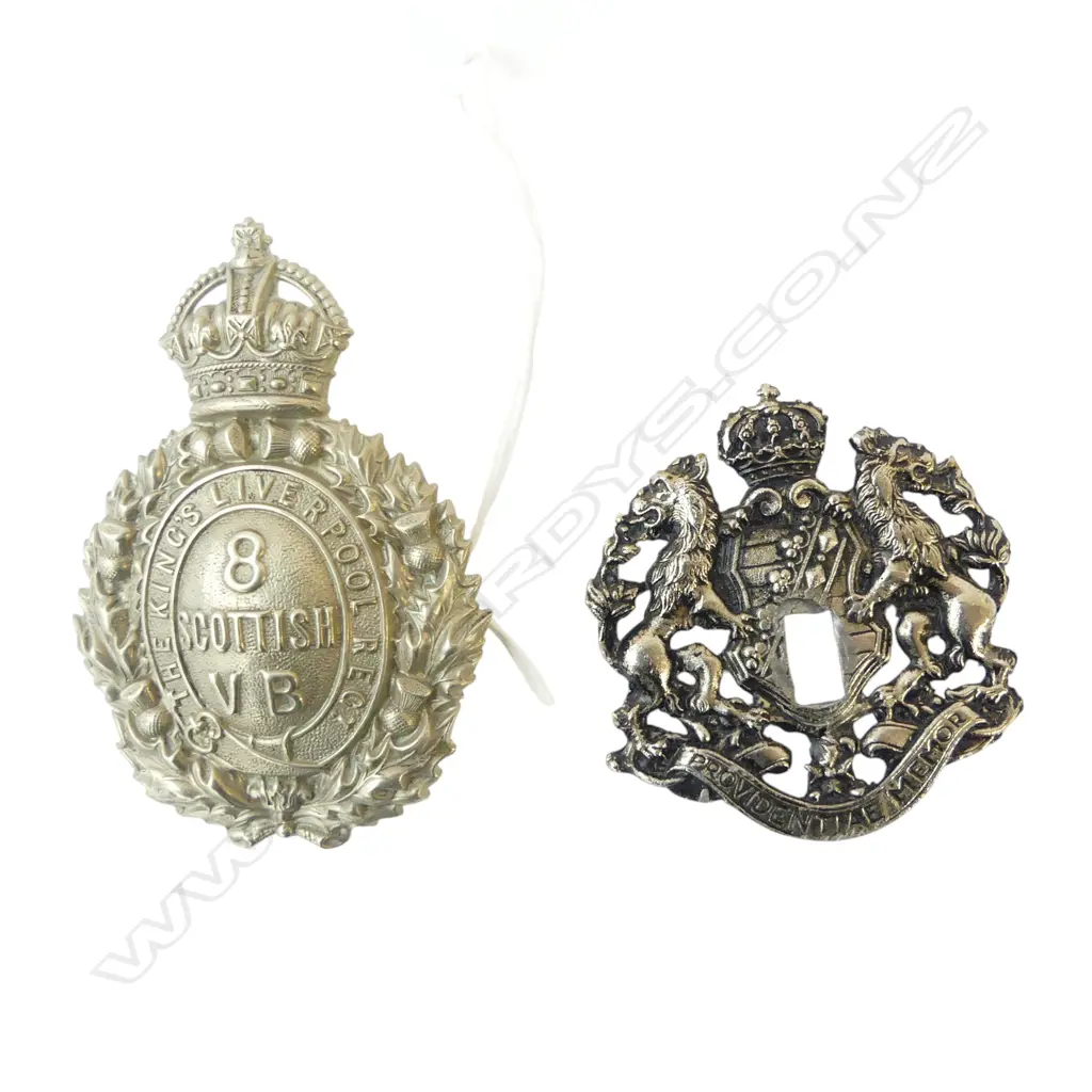 SCOTTISH LIVERPOOL VOLUNTEER BATTALION BADGE H.90mm + ANOTHER 'PROVIDENTIAE MEMOR' Image 1++