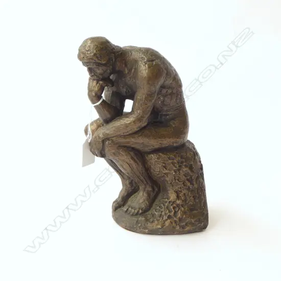 BRONZED RESIN 'THE THINKER' AUSTIN PROD. INC. 1971 H.235mm