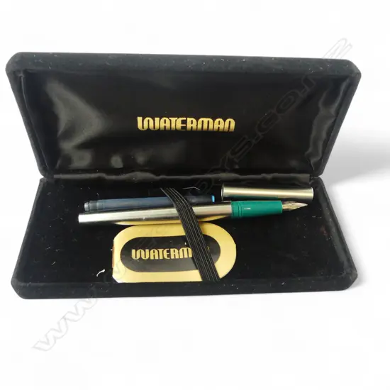 VINTAGE WATERMAN FOUNTAIN PEN FRANCE UNUSED IN CASE W. LABEL/CARTRIDGE