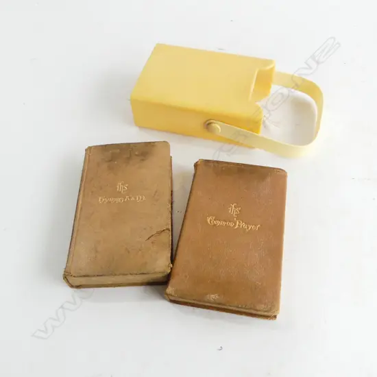 OLD TRAVELLING 'COMMON PRAYER' 2 VOLUME BOOK SET in case