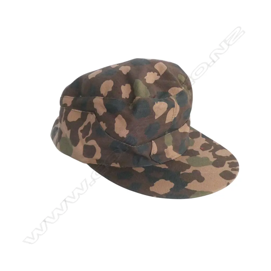 2 REPRO. MILITARY HATS;  WAFFEN SS M44 PEADOT FIELD CAP SIZE 61cm + GERMAN WHERMACT M43 FIELD GRAY CAP SIZE 62cm AS NEW Image 1++