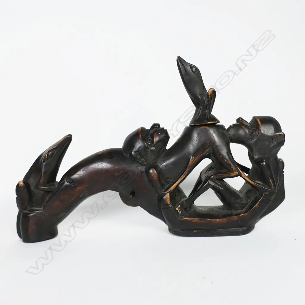 An Indonesian Lombok Carved Figural Betel Nut Lime Container - Provenance: The Collection of Robbert Haas, Image 1++
