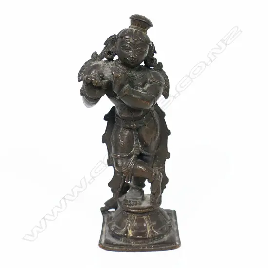 19thC Indian Dancing Krishna Bronze Figure - Provenance: The Collection of Robbert Haas,