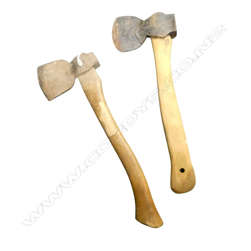 2 OLD TRADE HATCHETS L.430mm with iron heads Image 1++