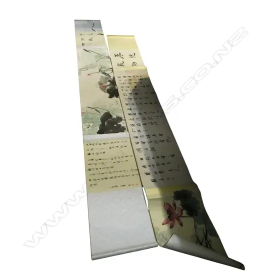 2 ORIENTAL SCROLLS IN BOX & BAG