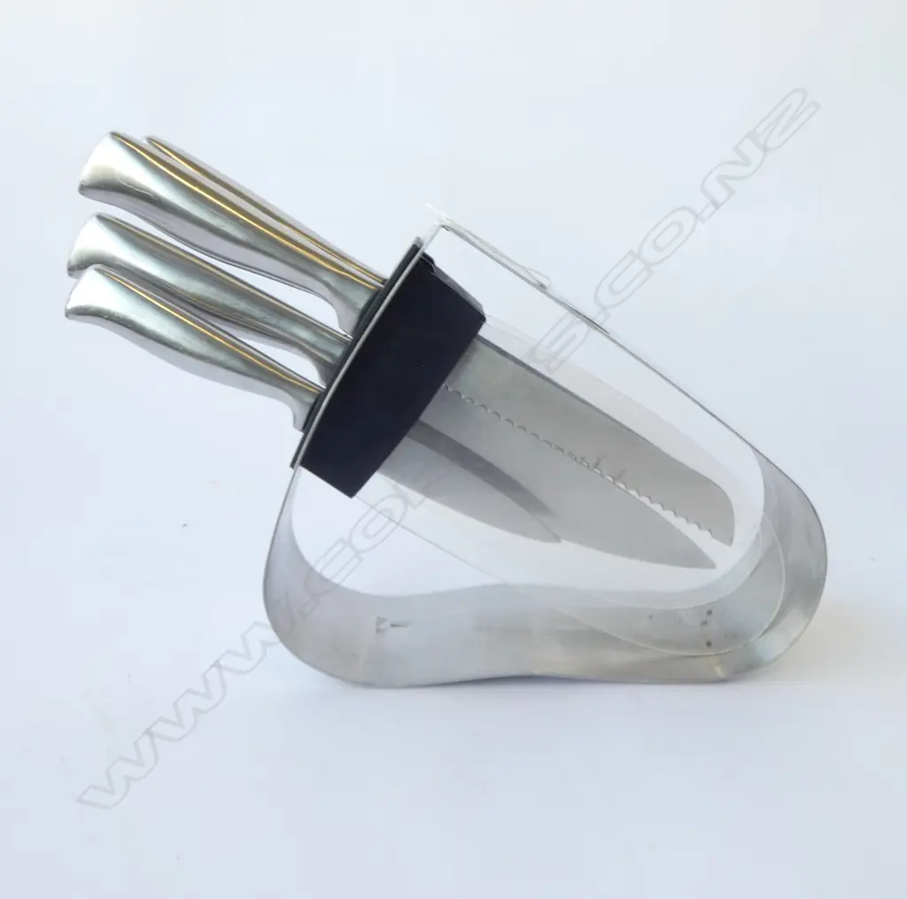 5 'ECISE' KITCHEN KNIVES IN STAND H.240mm Image 1++