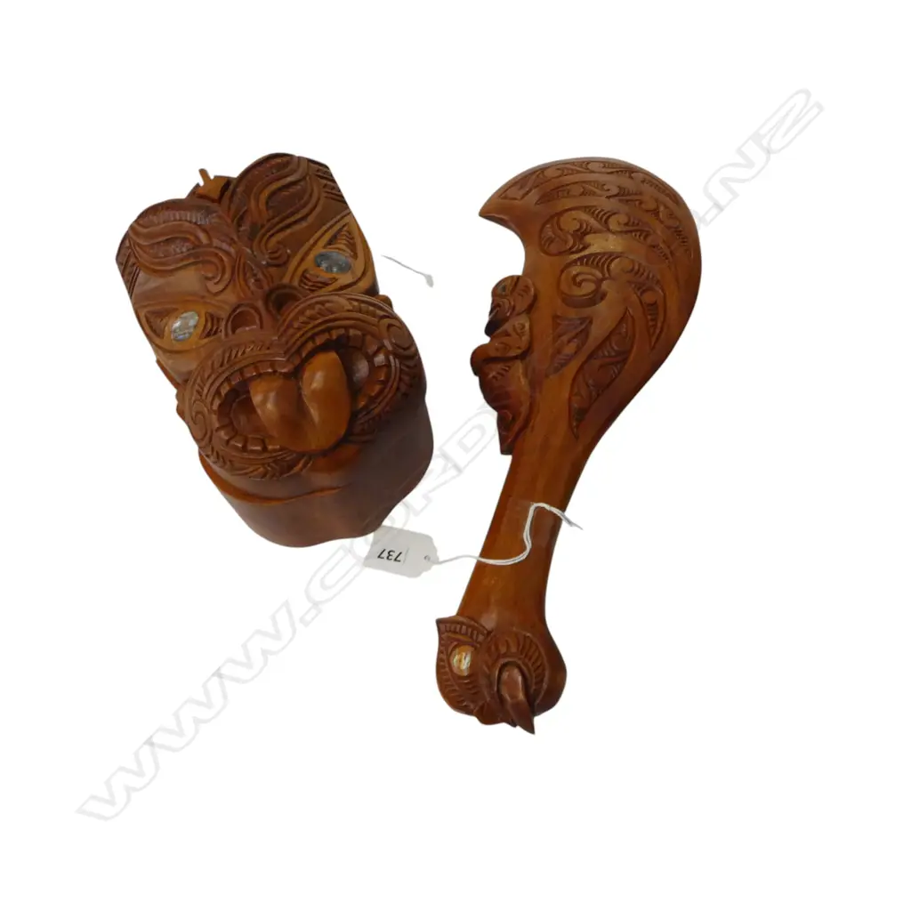 CARVED WOODEN WAHAIKA L.350mm Image 1++