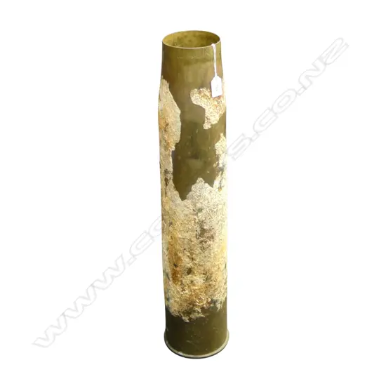 LARGE BRASS SHELL CASE w. BARNACLES H.700mm