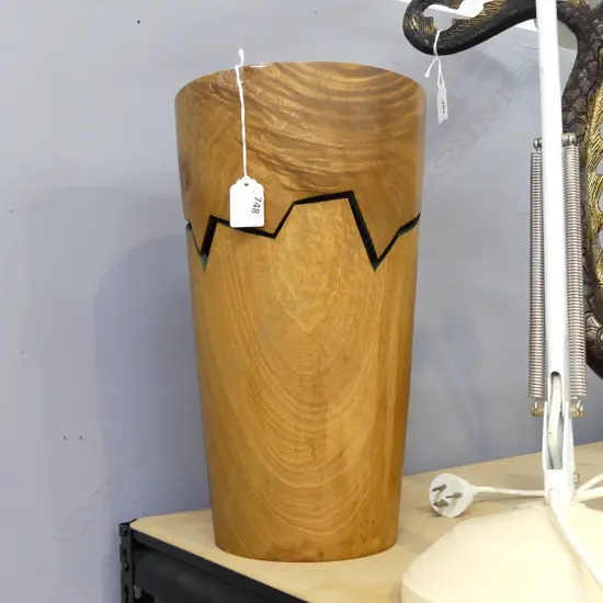 CARVED WOODEN CONTAINER H.360mm