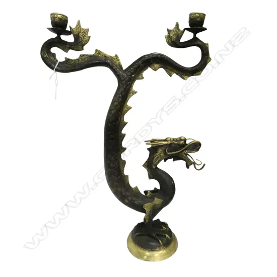 BRONZE DRAGON CANDLE HOLDER H.580mm