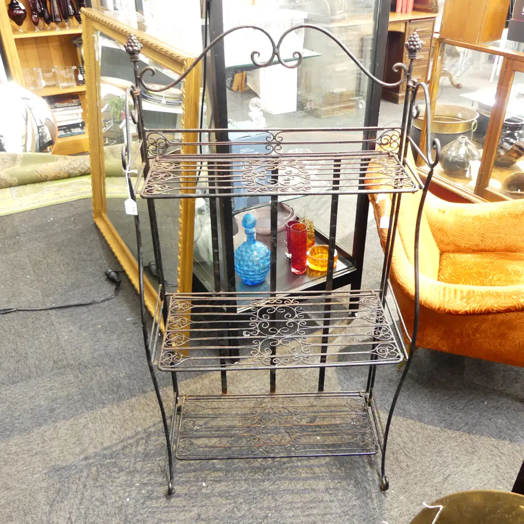 3 TIER BLACK METAL SHELF 650x325x1210mm Image 1++