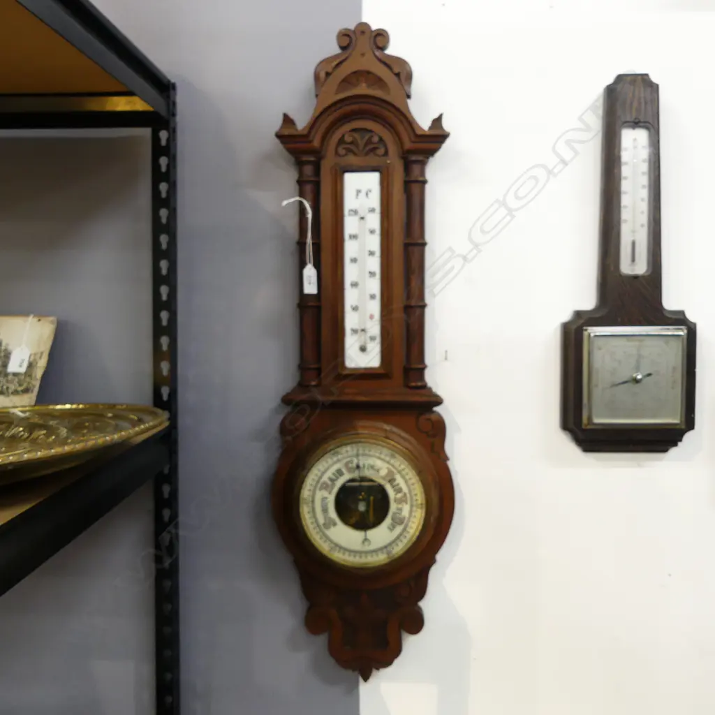ANTIQUE BANJO WALL BAROMETER H.850mm Image 1++
