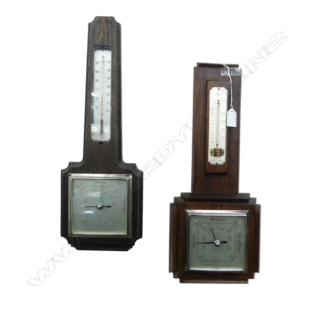 TWO SQUARE FORM BAROMETERS H.460mm Image 1++