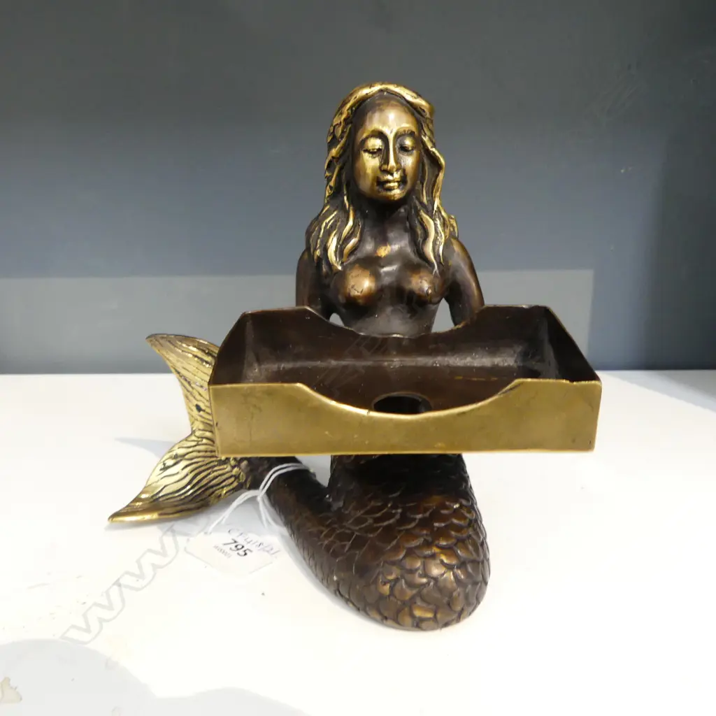 BRONZE MERMAID CARD HOLDER H.160mm Image 1++