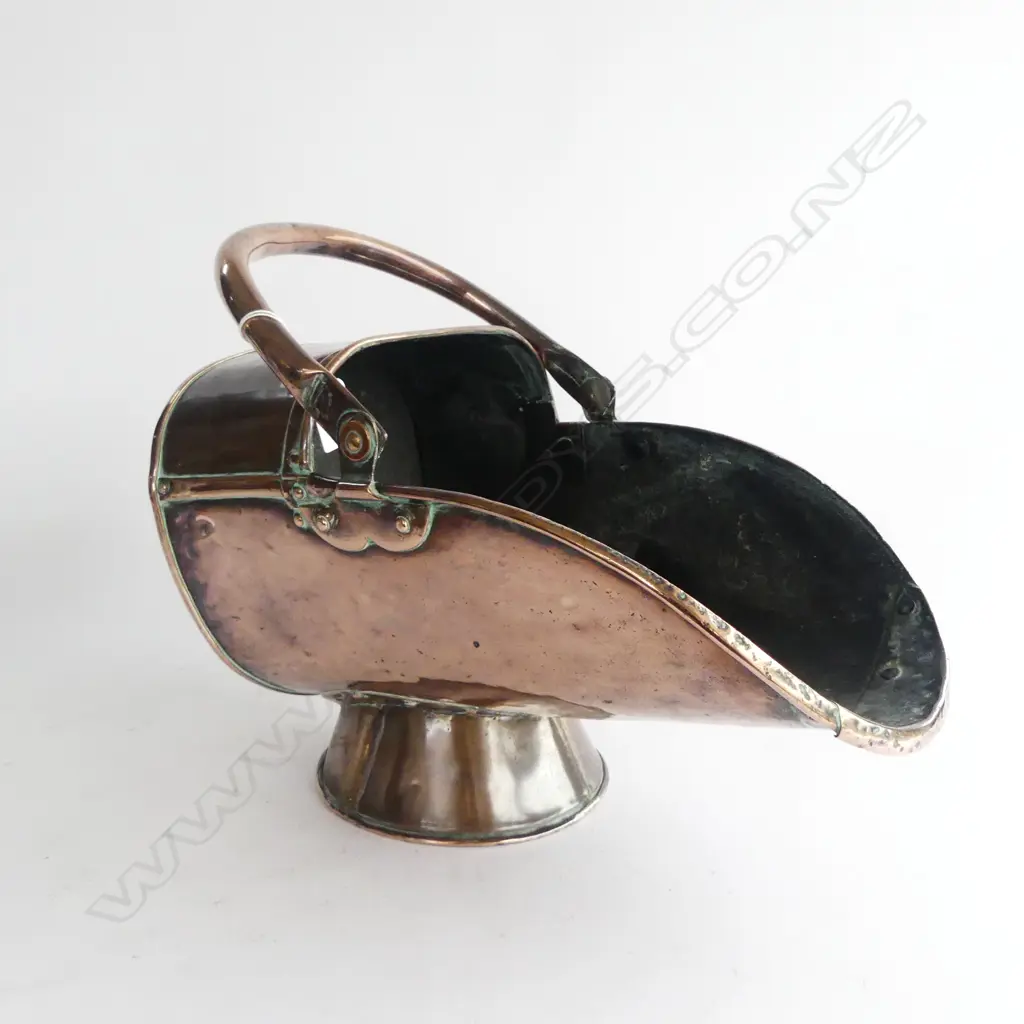 ANTIQUE COPPER COAL SKUTTLE L.420mm Image 1++