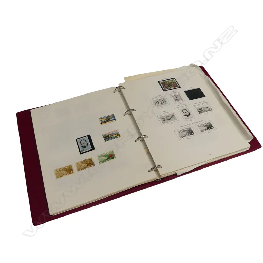 Stanley Gibbons ALBUM NZ STAMPS mainly mint 1930's to 1980's in mounts. Incomplete but some higher values Image 1++