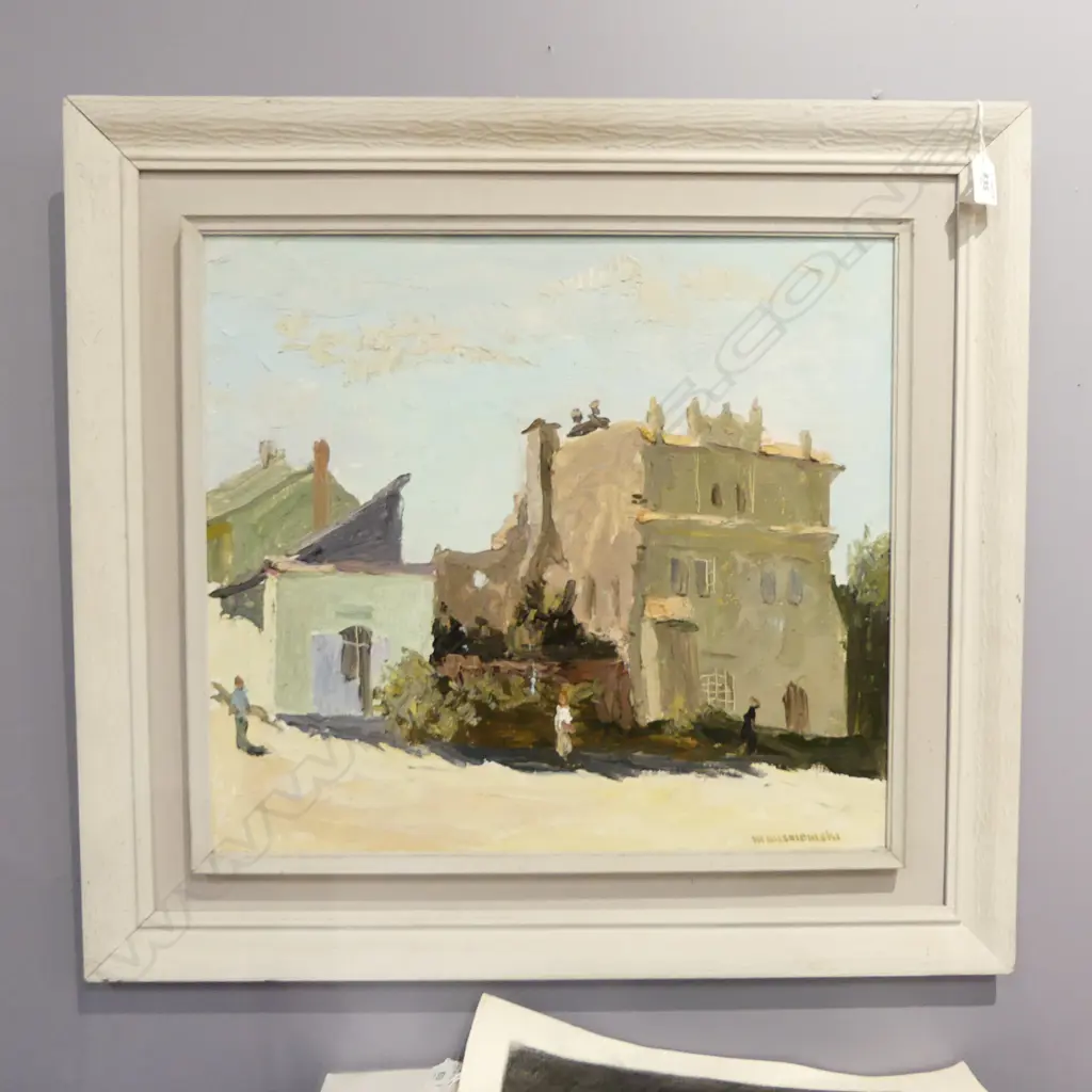  WITOLD WISNIEWSKI, BUILDINGS, OIL ON CANVAS 445x490mm  Image 1++